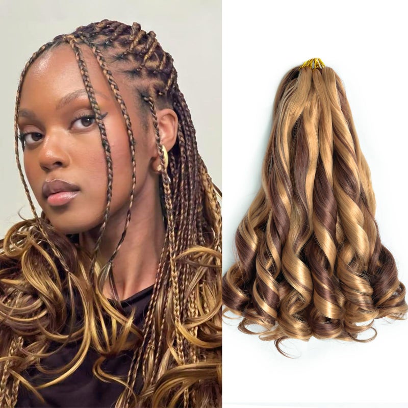 12 Inch French Curly Braiding Hair 2733 Short French Curl Braiding Hair with Curly Ends Hair Extensions Braids Crochet Hair for Women 12 inch8 packsP2733